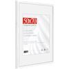 HIMEETIME® 1x Cornice per foto 50x70 cm,Legno di quercia,Bianco,Passepartout 40x50cm,Cornice 50x70 con Vetro artificiale infrangibile- Cornice per Grande Quadro,Poster-Solo esposizione da parete