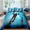 Homemissing Set di biancheria da letto tema mare avventura, per vacanze estive, vacanze, 3 pezzi, con cerniera