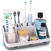 PARKMANI Portaspazzolino da bagno, organizer per spazzolino elettrico e dentifricio, organizer da bagno con 7 scomparti, accessorio da bagno per famiglia, bambini (grigio marmo)