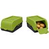 ARTECSIS® 2 x contenitore per patate con coperchio 2,5 kg (verde), scatola per verdure e alimenti con 6 etichette