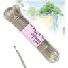 Bafumiu Filo per Stendere il Bucato da Esterno 30m con Anima in Acciaio - Cavo Stendibiancheria Resistente e Antiruggine, Capacità fino a 150kg, Ideale per Esterno, Giardino, Campeggio e Viaggi