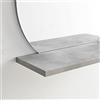 ARHome Specchio Tondo con Mensola, 60 x 60 x 22 cm, Cemento Chiaro, Specchiera con mensola, Made in Italy