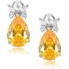 RIZILIA Orecchini a goccia con zirconia cubica taglio pera [5 colori disponibili] placcati in oro bianco, semplici, moderni, eleganti, Medio, Ottone