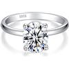 IMOLOVE Anello di fidanzamento in argento Sterling 925 con moissanite da donna, 1-2 carati, colore D, purezza VVS1, 10.5