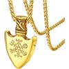 FaithHeart Bussola Vichinga Collana Acciaio Uomo Ancora Collana Nautico Direzione Guida Talismano Collana Amuleto Modello Tridimensionale con Catena di Grano 55+5 CM
