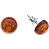 Artisana-Schmuck Artisana Schmuck - Orecchini rotondi in ambra e argento sterling 925/000 rodiato