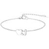 GoldChic Cuore Bracciale Donna Argento Braccialetto Donna in Acciaio Inox, Bracciali Alfabeto Lettera J 16cm ideali per Natale, compleanni, la Festa della Mamma e San Valentino