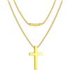 FaithHeart Collana Uomo Croce Ciondolo Croce Cristiana in Acciaio Inossibile Taglia Meida a Catena Serpente 40CM Impermeabile