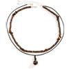 Calefee Collana Surfista Legno Uomo, Collana Di Perline Uomo con Ciondolo in Pietra Regolabile Lunga 52 cm, Gioielli da Spiaggia