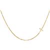day berlin day.berlin collana Cross da donna placcata oro 18k, 45+5cm regolabile, collana con croce laterale 19x11mm, acciaio inox 316L senza nichel e resistente all'acqua