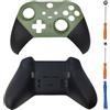 Hzxkqmil Guscio Anteriore e Posteriore Alloggiamento di Ricambio Custodia di Copertura Personalizzata Accessori per Xbox Elite Controller Series 2, Verde Militare + Nero