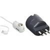 BTicino 3632DB Prolunga BTRE Safe, Spina 10 A, 2 Prese Bipasso, 10/16 A, 1 Presa P30, Interruttore Automatico Luminoso di Sicurezza, 3 m, 250 V, Bianco & S3623GE Adattatore Presa Tedesca, Grigio