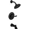 Delta Faucet Woodhurst Serie 14 Rubinetto per doccia nero opaco serie 14 set di finiture per vasca e doccia con soffione doccia nero touch clean, nero opaco T14432-BL (valvola non inclusa)