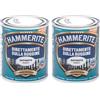 Hammerite Direttamente Sulla Ruggine Satinato Bianco 0.75 l (Confezione da 2)
