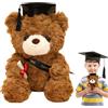 MyrkalaToy Orsacchiotto con Cappuccio - Orsacchiotto Peluche Laurea in cap - Regalo Personalizzato per Il Giorno della Laurea per Tutti i Bambini della Scuola laureata