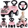 sun baby Macchinina Cavalcabile per Bambini Go Go Fassion, Macchina a spinta da 12 mesi, effetti sonori, sedile e ruote in plastica, protezione antiribaltamento (Rosa)