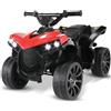 MAMIZO 6V Quad Elettrico per Bambini, Auto Elettrica per Bambini 3 km/h, Moto Elettrica con Lettore Musicale MP3, Tromba e Faro, Ricarica USB, per 3-8 Anni, 68x44x41 cm, Rosso,4 pcs ruote