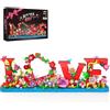 Booyuer Art LOVE Set con Costruzione Bouquet di Fiori per Adulti, Cuore Rosso Flower Decorazione, Regali per Compleanno Bambini, San Valentino per Donne, Festa della Mamma, Lei o Lui, 787 PCS
