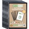 eco-eco Eco190 Eco190 - Buste trasparenti con fori in 100% riciclate, formato A2, in poliestere trasparente, con carta di montaggio nera, 120 micron (confezione da 10)