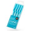 Copic Set di 4 pennarelli indelebili con inchiostro turchese, ideali per scrivere, grafica, tracciare, scrapbooking, articoli di cancelleria essenziali per insegnanti, scuola e università