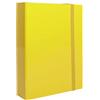 Pryma Cartella D3 con Elastico Piatto 25x35 cm - Organizzatore Documenti, Design Resistente, Colori Moderni (Giallo)