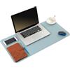 ARNTY Tappetino Scrivania, Sottomano Scrivania Copri Scrivania pelle,Doppia Facciata Desk Pad,Impermeabile Tappetino per Scrivania PC per Ufficio e Casa (Blu&Grigio, 60 * 35cm)