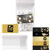 NAÏZAYA Bustine Portaconfetti 50 Anni - Kit 50 Bustine Trasparenti Richiudibili con 50 Bigliettini Assortiti - Design Nero Oro - Bomboniere Compleanno