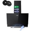CIARRA CBCB6736A A+++ cappa aspirante 60 cm ricircolo aria di scarico 650 m³/h con controllo gestuale SensorTouch funzionamento e app cappe da parete senza testa CBCF003 filtro ai carboni attivi nero