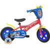 A.T.L.A.S. Bicicletta da 10'' Bambino Pat Patrol dotata di 1 Freno con piastra anteriore decorativa, parafango, carter, ruote bastoni & 2 stabilizzatori, rosso identico alle foto
