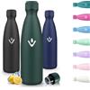 Motswedi Borraccia Termica 500 ml, a Prova di Perdite, Bottiglia Termica, Cantimplora Acciaio Inox, Freddo 24h Caldo 12h, Borracce Termiche, per Scuola, Sport, Palestra, Verde militare