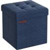 SONGMICS Pouf Contenitore da 38 cm, Cassapanca Pieghevole, Panca Contenitore, Poggiapiedi, per Camera da Letto Ingresso Soggiorno, Blu Notte LSF027Q02