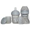 Twistshake 2x Pro Double Biberon Anticolico con Contenitore per Latte in Polvere - 180 ml | Capezzolo Simile al Seno in Silicone a Flusso Lento | Senza BPA | Adatto per Neonati (0+) | Grigio