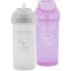 Twistshake 2x Baby Sippy Cup With Straw - 360 ml | Leakproof Water Bottle For Kids And Toddlers | Bpa Free | Training Sippy Cup | White Purple