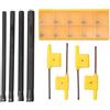 EpheyFIF Set di 4 barre di alesatura per tornio CNC SCLCR06 con 10 inserti in carburo CCMT060204 - Kit portautensili per tornitura interna per acciaio per semifinitura da S06K a S10K
