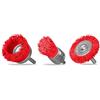 Dekton Set di 3 spazzole in nylon | Include spazzola per estremità, spazzola per ruote e spazzola a tazza | Setole metalliche resistenti | Dimensioni 75 mm e 25 mm | Diametro gambo 6 mm | Ideale per