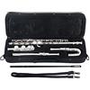 Classic Cantabile FL-200U Flauto Traverso Nichelato - Strumento per principianti particolarmente adatto ai bambini - Meccanica E fluida e Sol avanzato - Include bastoncino per pulizia e custodia