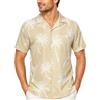 King Kameha - Camicia hawaiana da uomo a maniche corte, stile casual e alla moda, con bottoni, unisex, motivo con palme - beige - 5XL