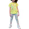 Mayoral Completo estivo bambina 9 anni - 134 cm con t-shirt citron e pinocchietto legging abbinato
