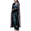 PRINCESS BRIDE Cappotto da meditazione zen in lino stile retrò, cardigan lungo a maniche lunghe, con bottoni, leggero, taglia unica, grigio scuro