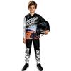 Mufeng Completi Sportivi e Automobilistici per Bambino Mountain Bike Motocross Manica Lunga Camicia Top e Pantaloni Abbigliamento da Corsa per Motocicletta Nero 7-8 anni