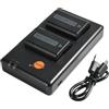 DSTE (2 pezzi) NP-FW50 (7,4 V/1950 mAh) Batteria ricaricabile di ricambio e doppio caricatore compatibile con Sony ZV-E10 RX10 IV Alpha 7 (a7)/7R (a7R)/7S (a7S), a3000, a5000, a6000, NEX-3/5//6/7/C3
