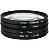 NbgrvB Kit di filtri per fotocamera DSLR da 58 mm con filtri a stella CPL UV per fotografia di paesaggio, set di accessori per lenti in vetro ABS (77 mm)