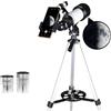 Zavarius Telescopio da viaggio per adulti e bambini con 2 oculari intercambiabili, lente di Barlow 3x, supporto smartphone e telecomando Bluetooth