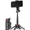 EpheyFIF Treppiede per selfie zoom per dispositivi mobili, struttura in lega di alluminio e ABS, dimensioni piegate 11 cm, design facile da trasportare (nero 1)