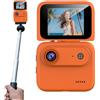 Generico Action Cam Sport | Attrezzatura per video all'aperto - Videocamera Portatile per Ciclismo - Per Vlogger, Viaggiatori, Ciclisti, Sciatori, Surfisti, Escursionisti, Kayak, Campeggio, Vacanze