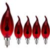 Ruiandsion Lampadina LED E14 a Punta Fiamma Tremolante Flash Rosso, Lampadina Tremolante 3W per Lampade Antiche, Vetrine da Collezione, Librerie e Piano Cottura, Confezione da 5