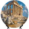 XHMKGGYBZ Atene Acropoli angolo cielo chiaro 4 dimensioni eleganti piatti decorativi in porcellana Bone China da appendere alla parete & display da tavolo - decorazione per casa e ufficio con supporto