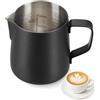 BS-VOG Brocca per latte da 200 ml, in acciaio inox, con scala di misurazione per macchina da caffè, piccola caraffa per il latte per la casa, barista, cappuccino, espresso, resistente alla ruggine