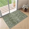 HUGEAR Vintage Zerbino Ingresso Esterno Tappeto Piccolo 60x90cm Verde Antiscivolo Lavabile In Lavatrice Tappeti Camera Cucina Bagno Rug Rettangolare Pelo Corto Carpet