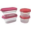 Tupperware Signoraware - Set di 2 barattoli circolari per cialde da caffè da 200 ml + 2 contenitori per spezie da 225 ml con cucchiaio dosatore, senza BPA, ermetici, per caffè, spezie e alimenti